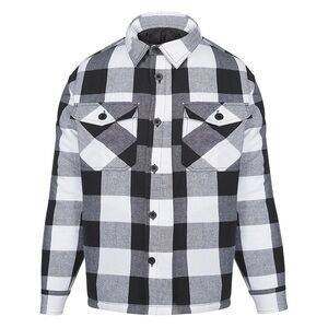 Adventuridge Men's Black and White Plaid Button-Up Shirt